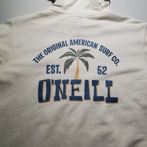 O'Neill Standard Fit Cream Hoodie with Palm Tree Sz L